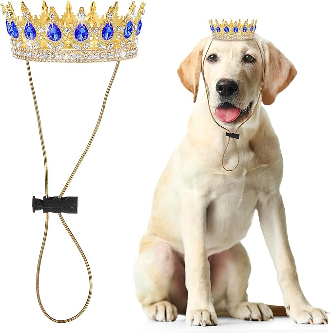Abbylike Pet Rhinestone King Crown, Queen Crown by Abbylike