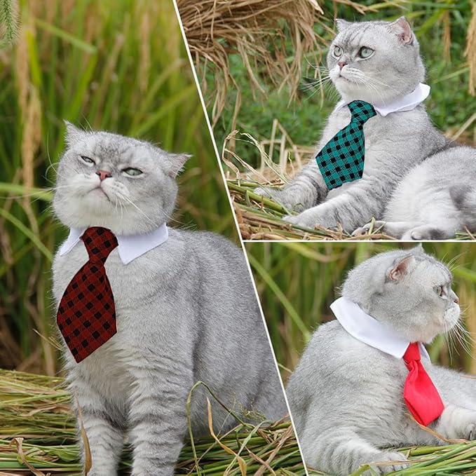 4 Pieces Pets Dog Cat Bowtie Pet Costume Adjustable Formal Necktie Collar - Image 3