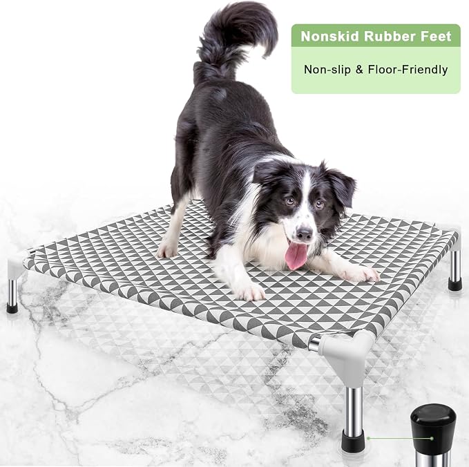 Elevated Outdoor Dog Bed, Medium Size, Cotton Material, Non-Slip Feet, Fits up - Image 5