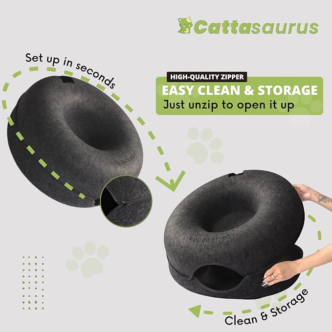 CATTASAURUS Peekaboo Cat Cave for Multiple & Large Cats Up to 30-45 Lbs - Image 5