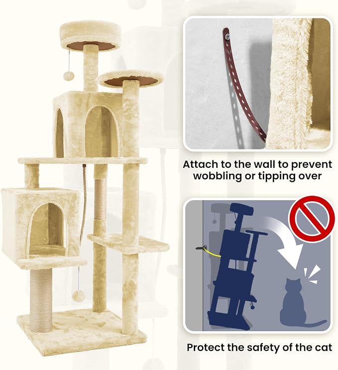 58.5inch Large Cat Tree Tower Condo - Image 5