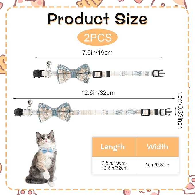 Jeffdad 2Pcs Cat Collar Breakaway, Cat Collar - Image 2