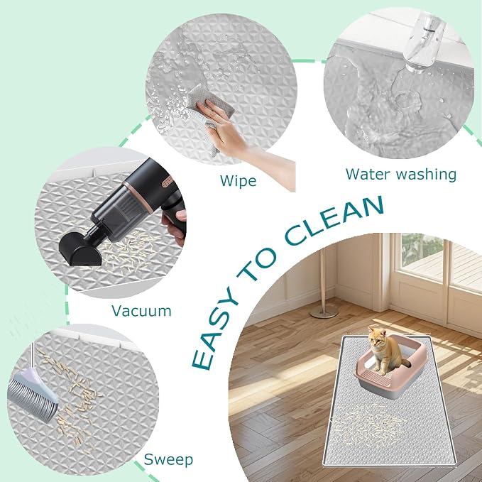 Cat Litter Mat for Litter Box, Silicone Large Cat Litter Trapping Mat - Image 6