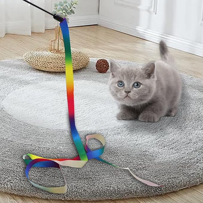12PCS Interactive Kitten Toys, Retractable Indoor Cat Wand Toys - Image 6