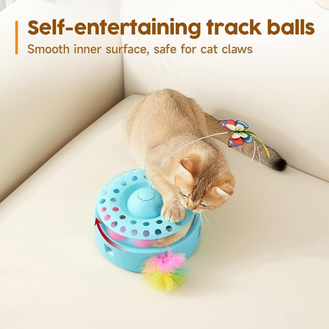 Potaroma Cat Toys 3-in-1 Automatic Interactive Kitten Toy, Fluttering Butterfly - Image 5