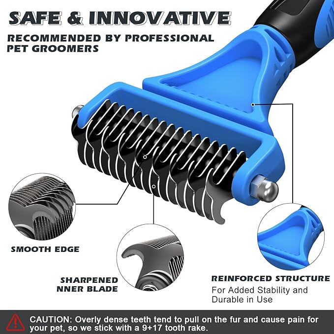 3PCS Pet Grooming Rake & Metal Comb & Flea Comb - Image 3