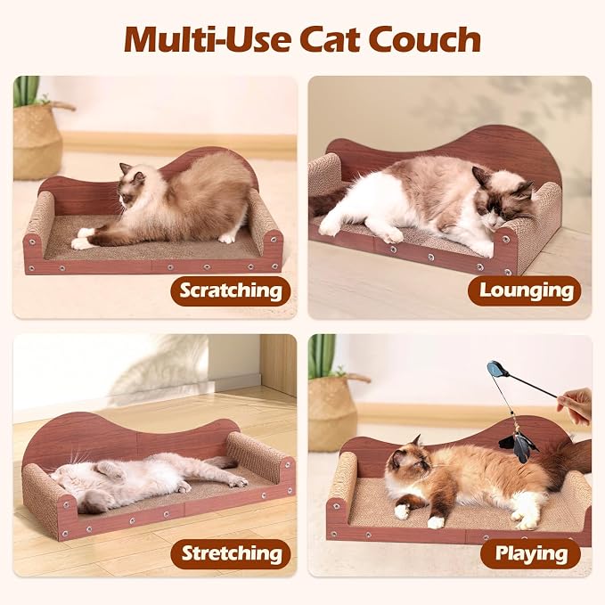 ComSaf 26.4" Large Cat Scratcher Bed, Cat Scratching Board, Durable Cardboard - Image 4