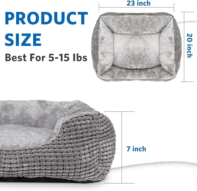 MARUNDA Heated Cats Bed for Indoor Use, Electric Heated Pets Heating for and - Image 5