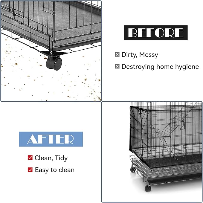 Bird Cage Cover 2 Pcs Universal Bird Cage Seed Catcher Parrot Nylon Mesh Net - Image 4