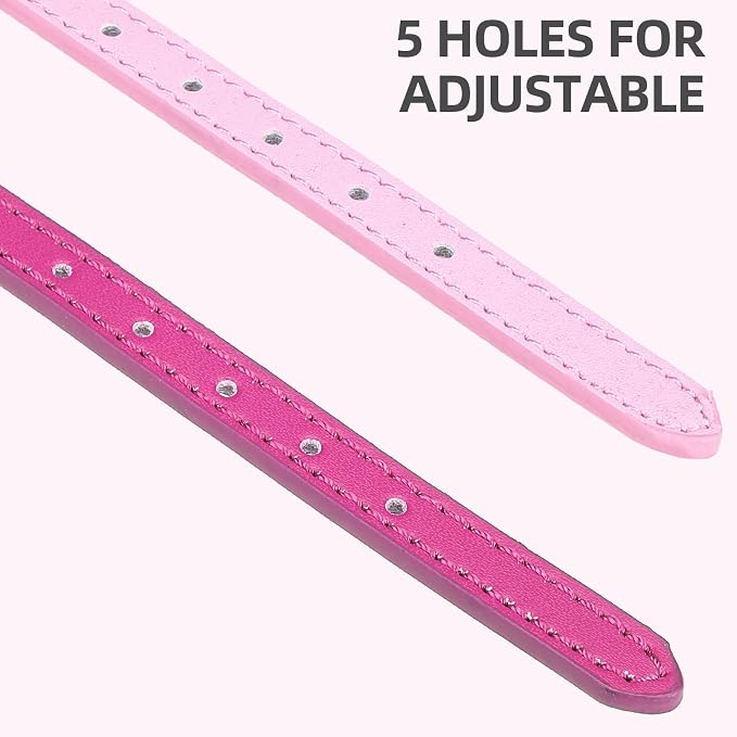 PUPTECK 2 PCS Soft Genuine Leather Cat Kitten Collar - Image 5
