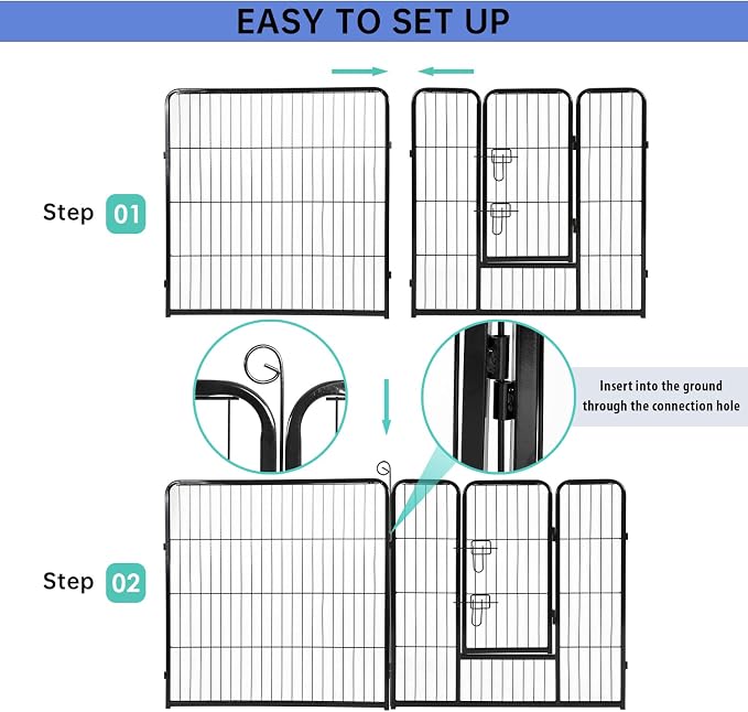 BestPet | Dog Playpen | 32 Inch, 24 Panels | Heavy Duty Metal Pet Exercise Pen - Image 6