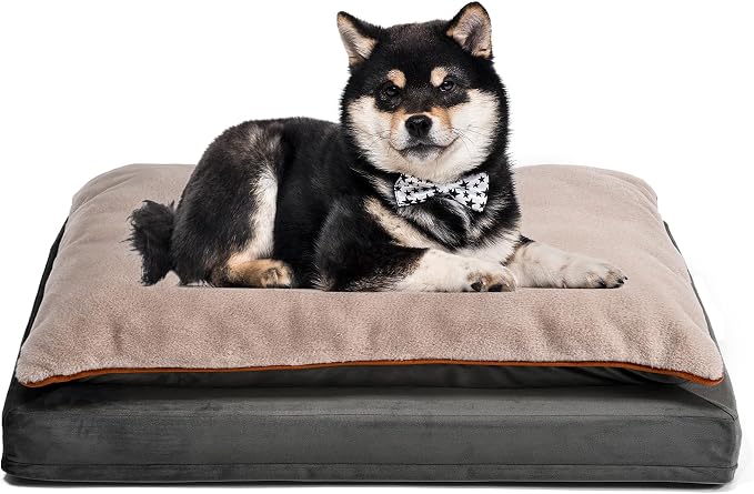 Amazon Basics Dog Bed with Cooling Gel Memory Foam, Pressure-Relief Support by AmazonBasics