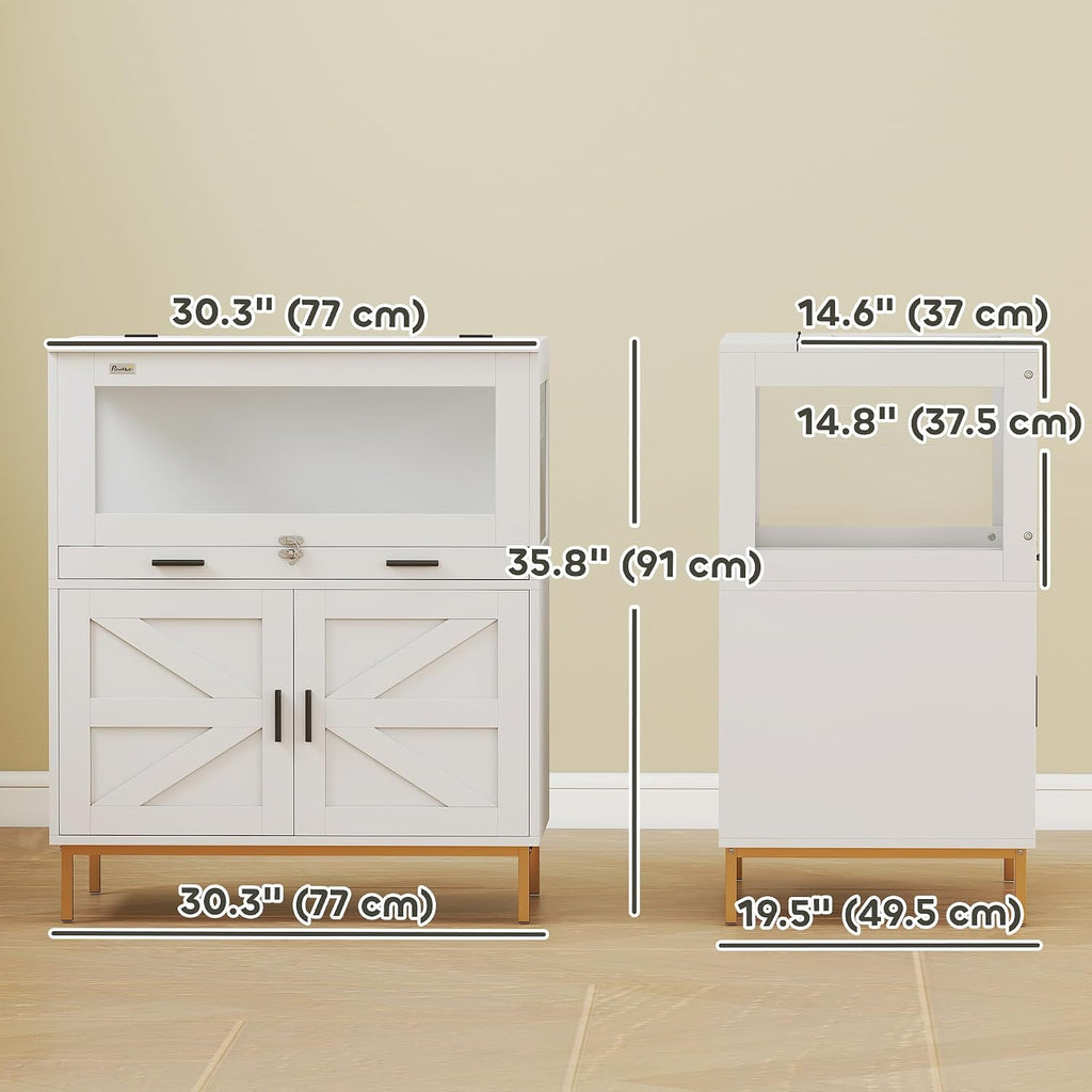 PawHut Hamster Cage with Storage Cabinet, 30in x 19.5in x 36in - GlobalHabitat Supply