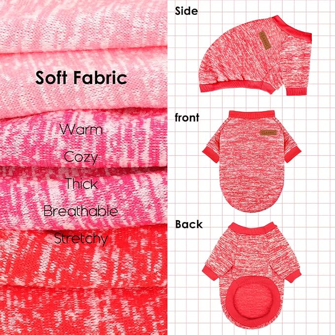 3 Pack Dog Sweaters for Small Dogs Girl Boy Winter Fleece Clothes Warm Soft Dog - Image 4