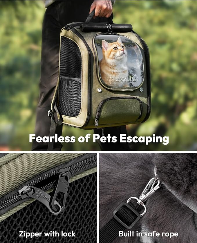 Pecute Cat Backpack Carrier, Large Space Cat Bubble Backpack, Breathable Cat - Image 6
