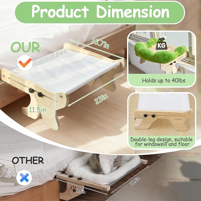 cat Window Perch for Indoor Cats Large Window Hammock - Image 4