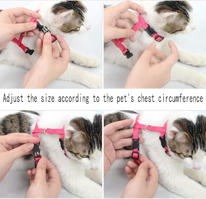 6 Pack Adjustable Cat Leash Harness Leash, Bunny Harness Leash - Image 5