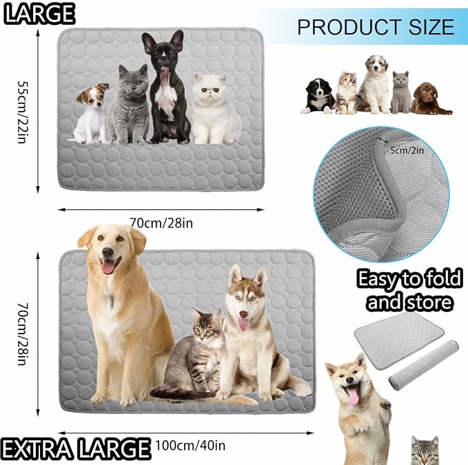 SOMOYA Dog Self Cooling Mat Pet Washable Cooling Pads Blanket Sleeping Kennel - Image 4