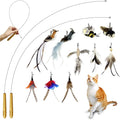 TTcat Interactive Bird & Insect Simulation Cat Toy Set 10 Pcs Feather Refills & by TTCAT