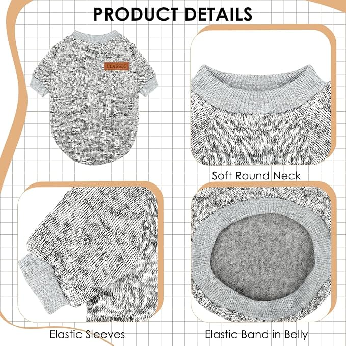 3 Pack Dog Sweaters for Small Dogs Girl Boy Winter Fleece Clothes Warm Soft Dog - Image 3