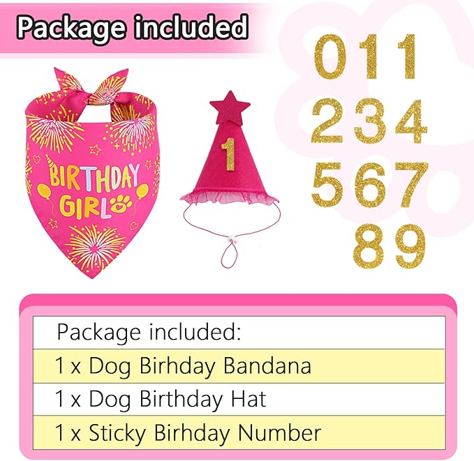 Dog Birthday Decorations Rose Pink, Dog Birthday Party Supplies - Image 2