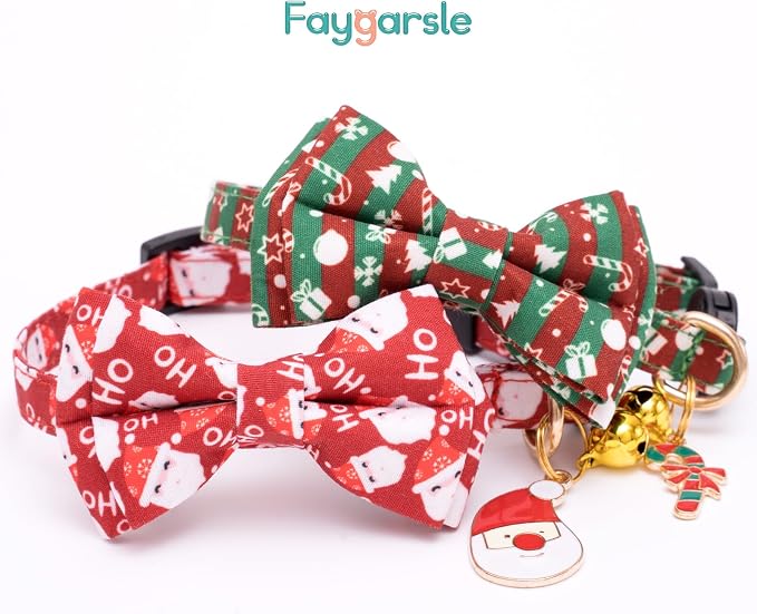 Faygarsle 2 Pack Christmas Cat Collars - Image 7