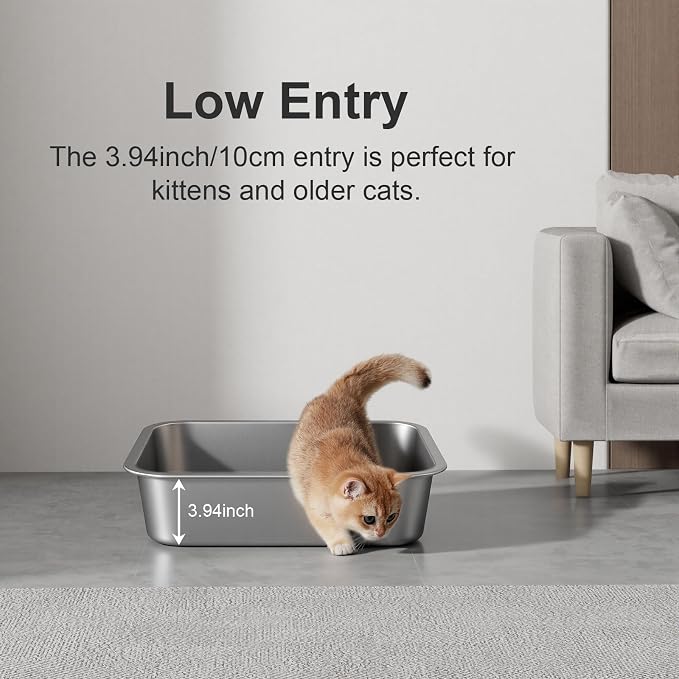Large Stainless Steel Litter Box - Image 6