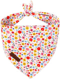 Floral Dog Bandana, UP URARA PUP Flowers Triangle Bid Scarf by UPURARAPUP