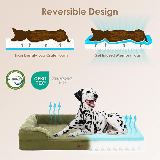 EHEYCIGA Orthopedic Dog Bed for Medium Dogs, Waterproof Memory Foam Medium Pet - Image 4