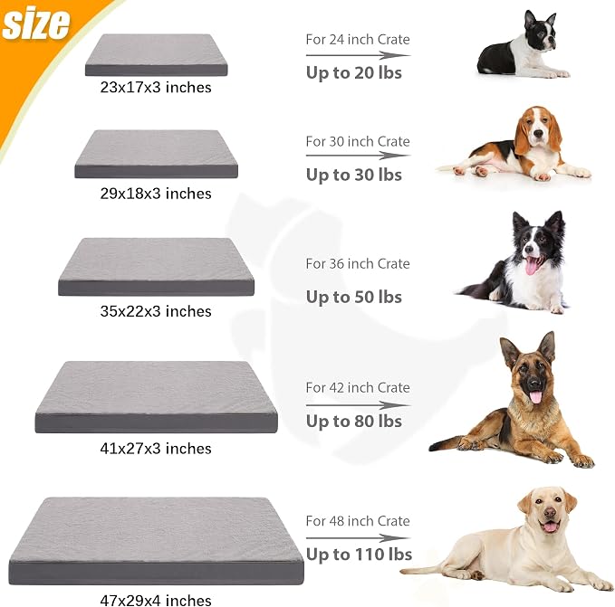 KSIIA Orthopedic Dog Bed Waterproof Dog Crate Bed - Image 6