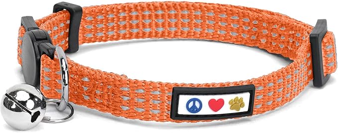 Pawtitas Reflective Orange Cat Collar by Pawtitas