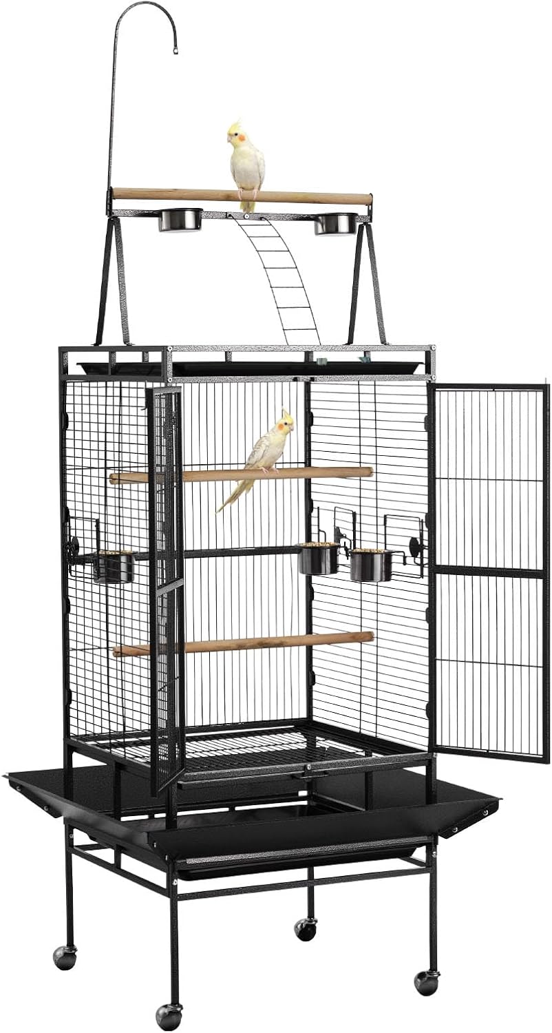 VEVOR Bird Cage, 32.7 x 31.1 x 82.7 Inch, Open Flat Top - GlobalHabitat Supply
