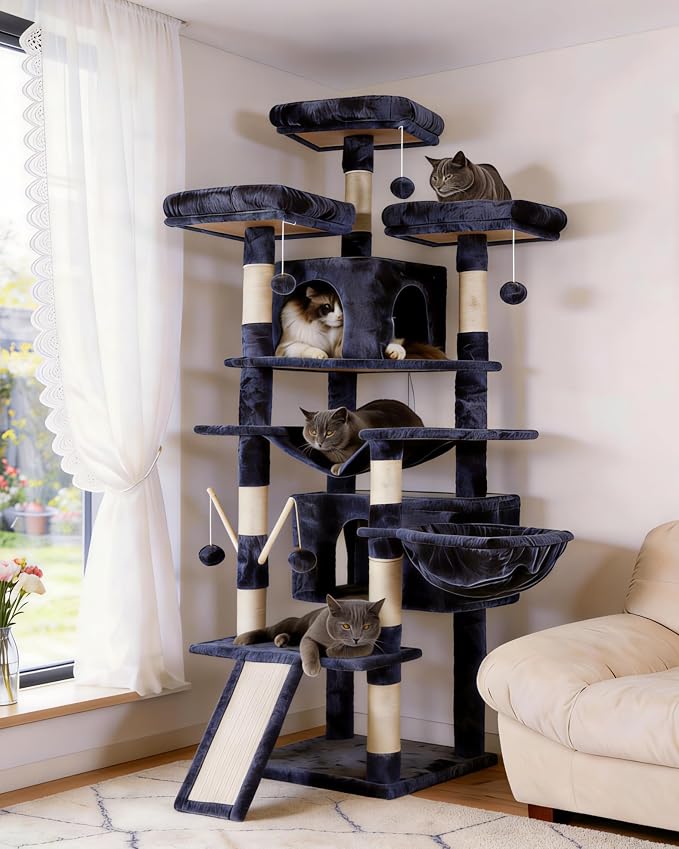Hey-brother Cat Tree, 71 inches XL Large Cat Tower by Hey-brother