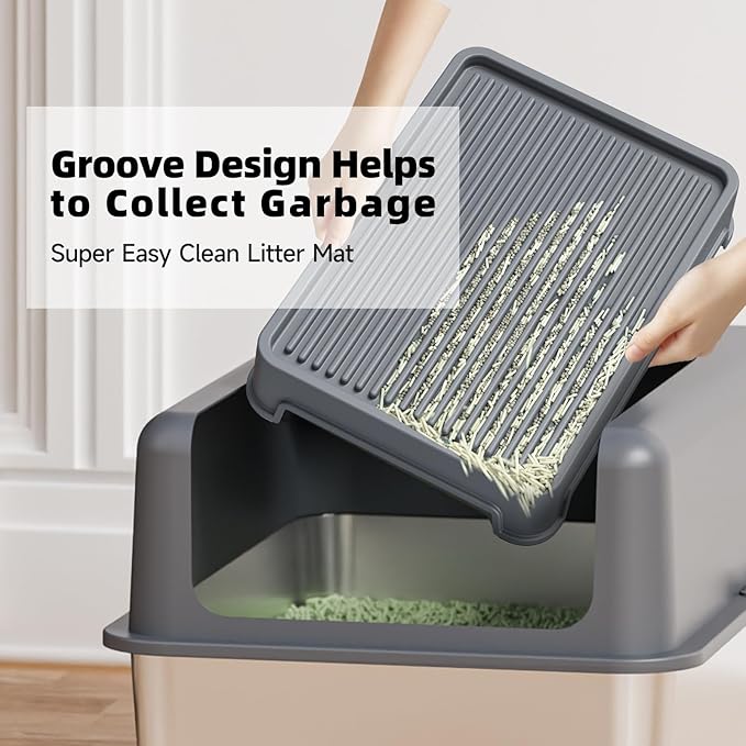 Cat Ramp for Litter Box Elevated Litter Ramp for Cat Litter Boxes, Washable - Image 3