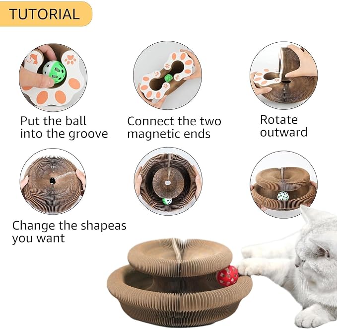 2Pcs Magic Organ Cat Scratcher Toy, Extra-Thick & Large Connectable Cardboard - Image 5