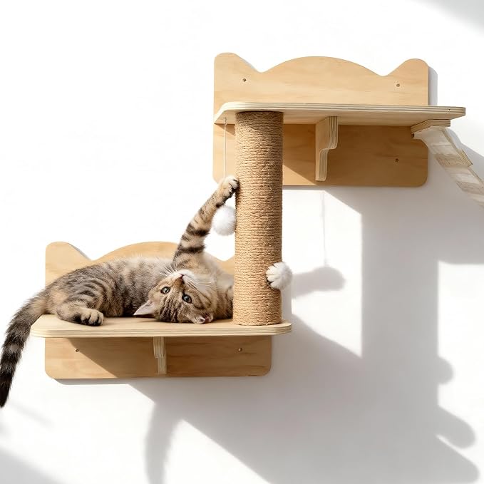 Cat Wall Shelves, DIY Wall-Mounted Cat Furniture Set - Image 4