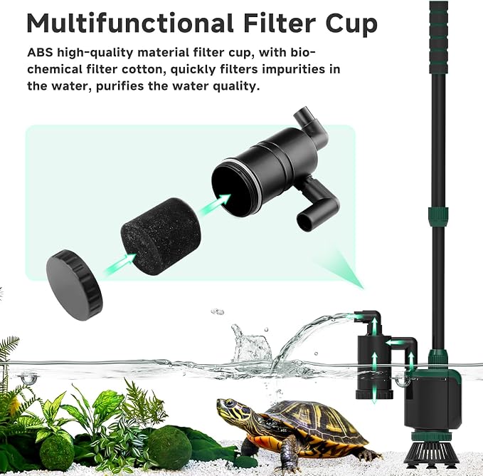 AQQA Fish Tank Cleaner, 34W 600GPH DC Gravel Vacuum - Image 3