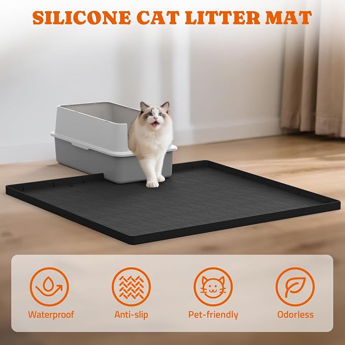 Cat Litter Mat, Large 34" x 22" Litter Box Mat, 2 Packs Cat Litter Box Mat - Image 3