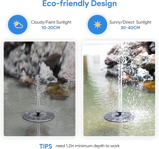 Solar Fountain, Floating Solar Powered Water Fountain Pump - Image 5