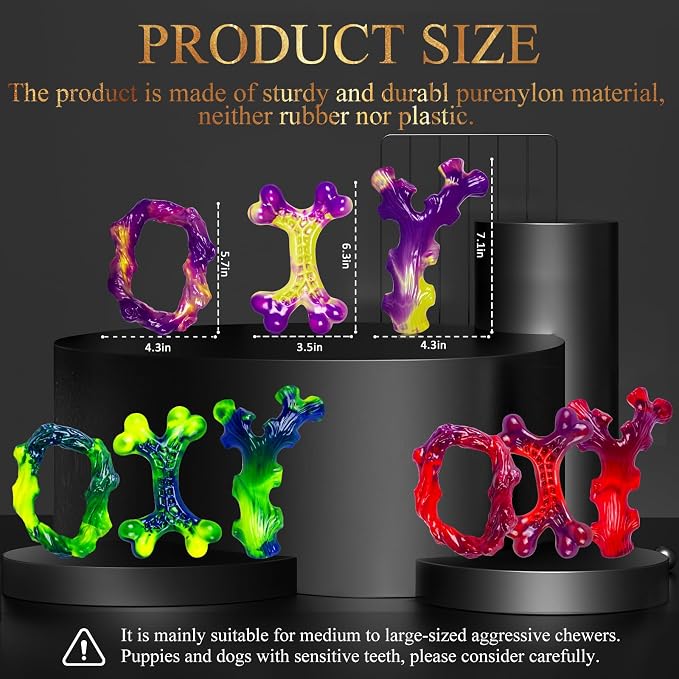 9-Pack Indestructible Dog Toys for Aggressive Chewers, Durable Chew Toys for - Image 2