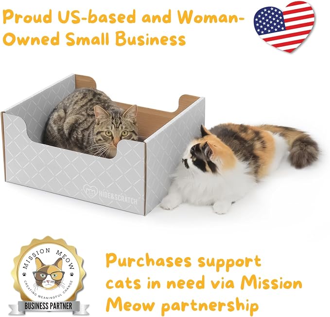 Hide & Scratch Cardboard Cat Scratcher Box & Bed - Image 4