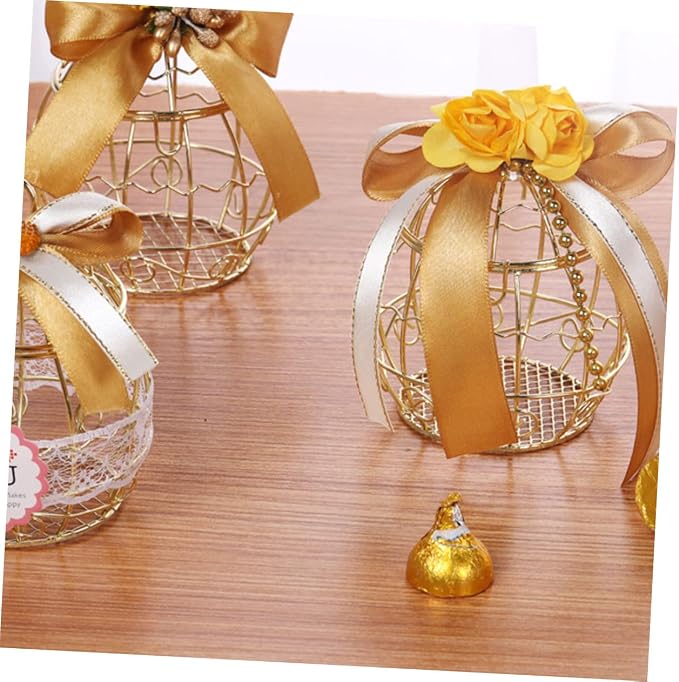 Beaupretty 6pcs Birdcage Shape Tinplate Candy Box Elegant Wedding Favor - Image 9
