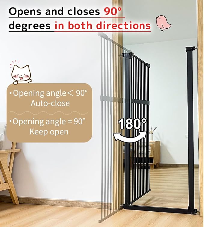 Lumizone Extra Tall Pet Gate 55.12" High Pressure Mounted 38.39"-59.24" Extra - Image 7
