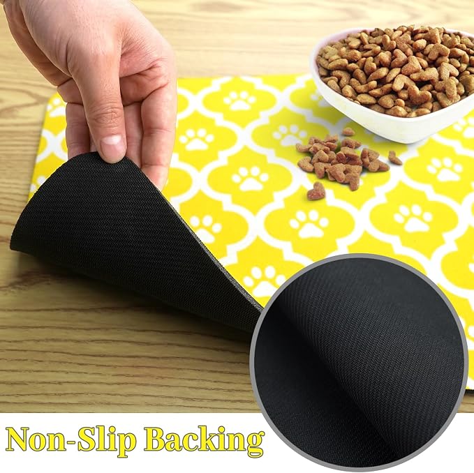 Dog Food Mat 17X30 Inch Pet Feeding Absorbent Mats - Image 5