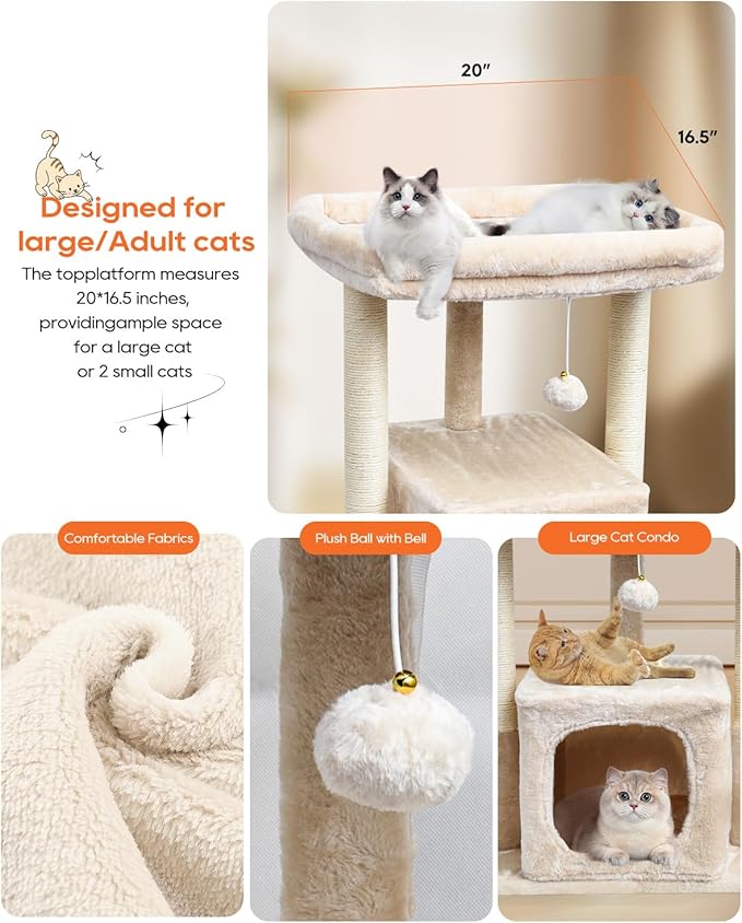 SYANDLVY 27" Cat Tree for Indoor Cats, Activity Tower - Image 4