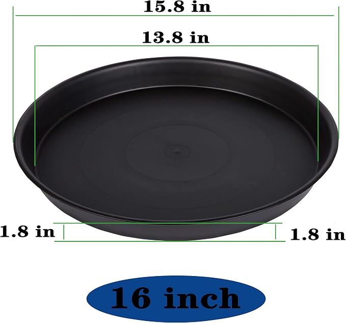 4 Pack of 16 inch Plant Saucer, Heavy Duty Plastic Plant Tray - Image 3