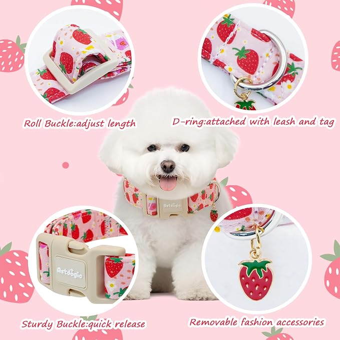 Pink Dog Collar for Small Dogs, Cute Dog Collars Girl Puppy Collar - Image 4