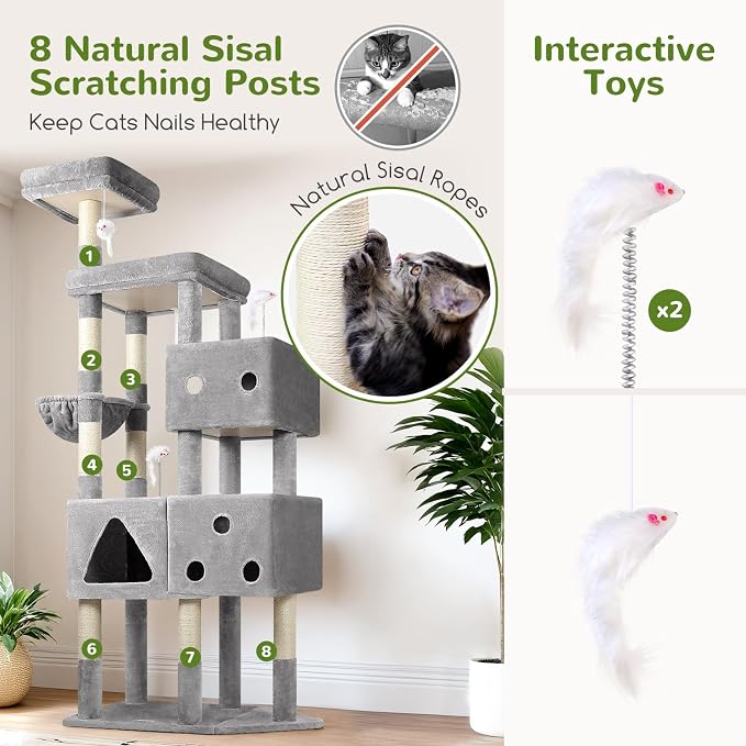 Globlazer Extra Large Cat Tower, 81-inch Tall Cat Tree - Image 6