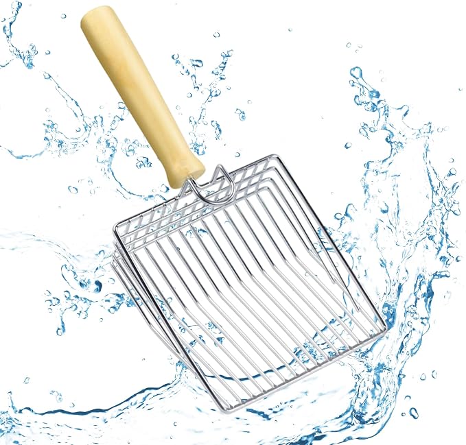 Cat Litter Scoop, Metal Mesh Kitty Litter Scoop, Deep Shovel, Long Handle - Image 8