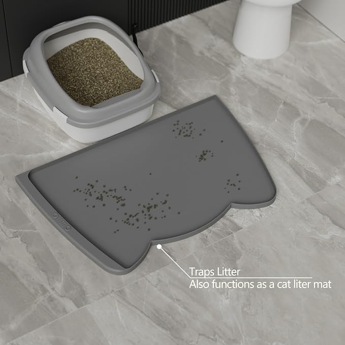 OHMO Dog Food Mat w/Residue Collection Pocket Silicone Pet Feeding Mat - Image 7